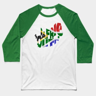 South Africa Typo Map Baseball T-Shirt